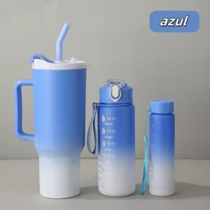 Kit 3 Garrafa Copo Agua Squeeze com Adesivos Lembretes beber Agua Tendencia NOVA