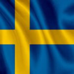 Flag of Sweden waving background