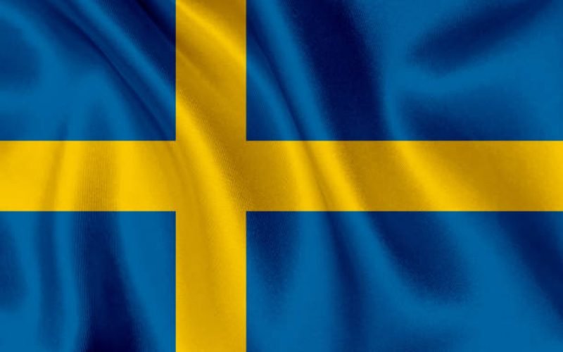 Flag of Sweden waving background