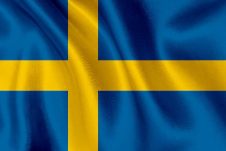 Flag of Sweden waving background