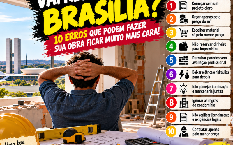 🏗️🏠 10 ERROS QUE PODEM FAZER UMA REFORMA EM BRASÍLIA FICAR MUITO MAIS CARA