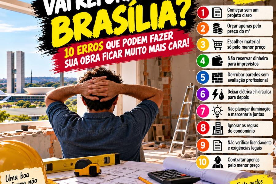 🏗️🏠 10 ERROS QUE PODEM FAZER UMA REFORMA EM BRASÍLIA FICAR MUITO MAIS CARA